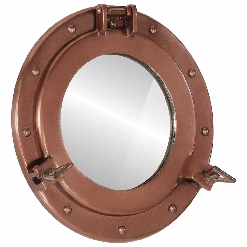 vidaXL Bullaugen-Spiegel Wandmontage Ø30 cm Aluminium und Glas