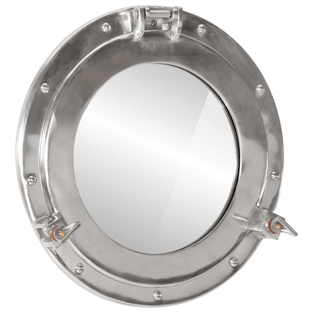vidaXL Bullaugen-Spiegel Wandmontage Ø38 cm Aluminium und Glas