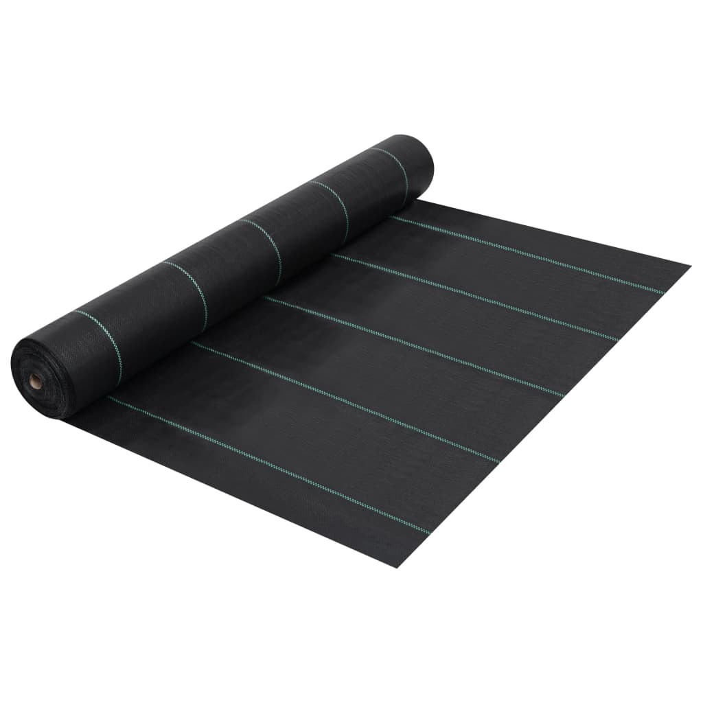 vidaXL Unkrautfolie Schwarz 2x25 m PP