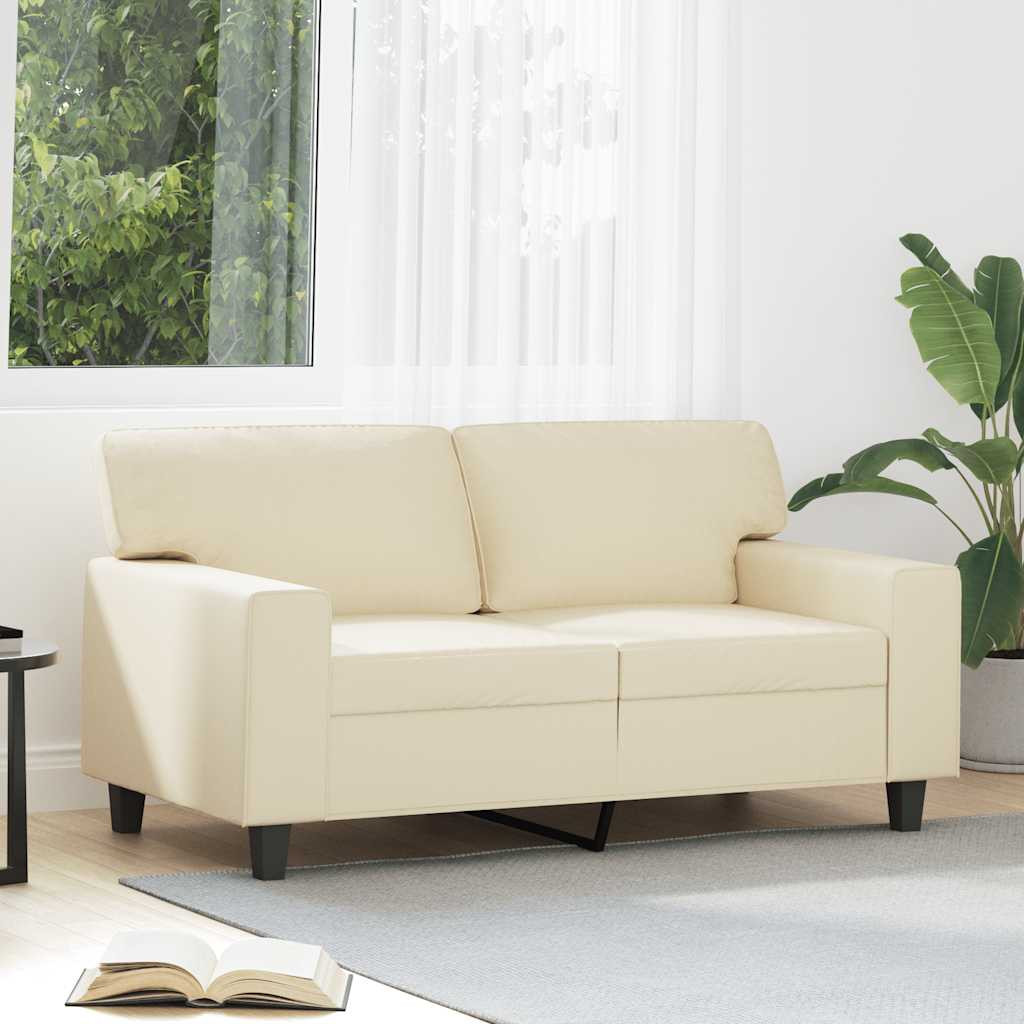vidaXL 2-Sitzer-Sofa Creme 120 cm Kunstleder