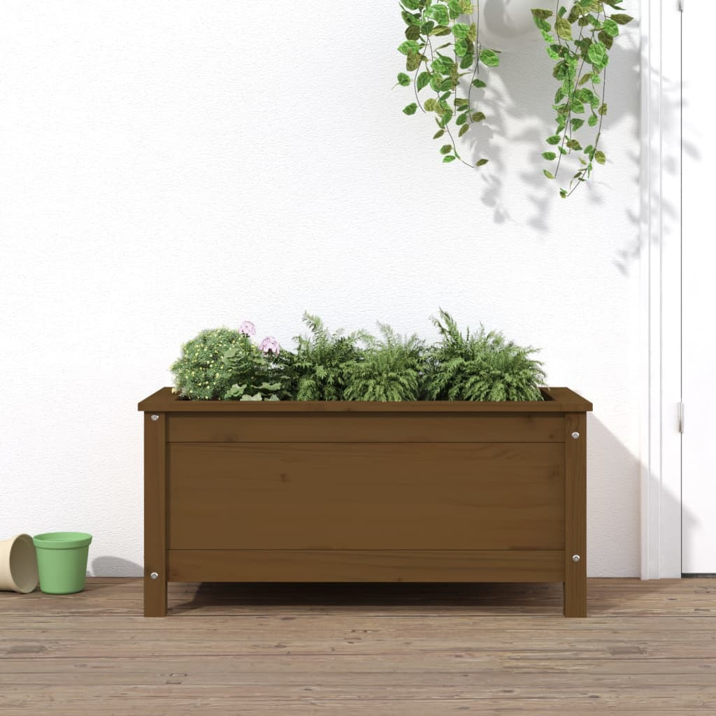 vidaXL Pflanzkübel Honigbraun 82,5x40x39 cm Massivholz Kiefer
