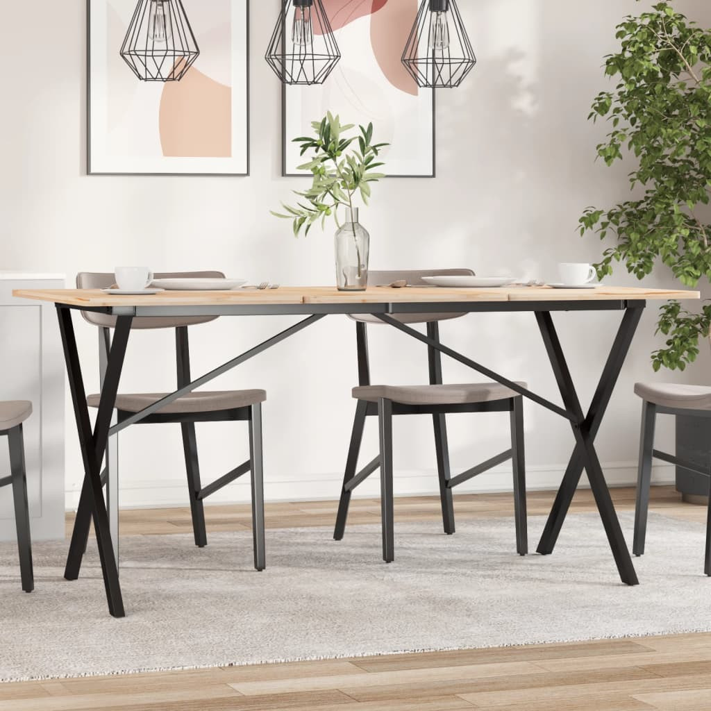 vidaXL Esstisch-Gestell in X-Form 140x60x73 cm Stahl