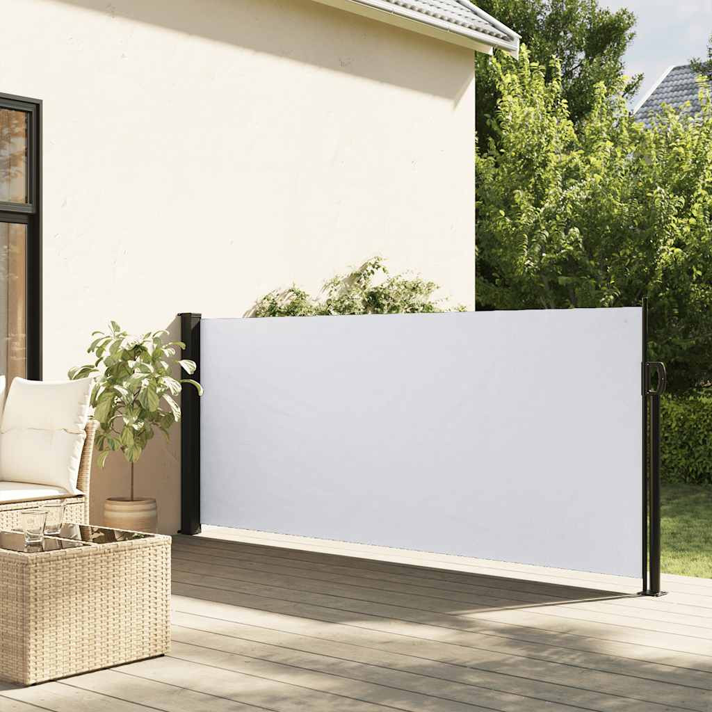 vidaXL Seitenmarkise Ausziehbar Weiß 120x600 cm