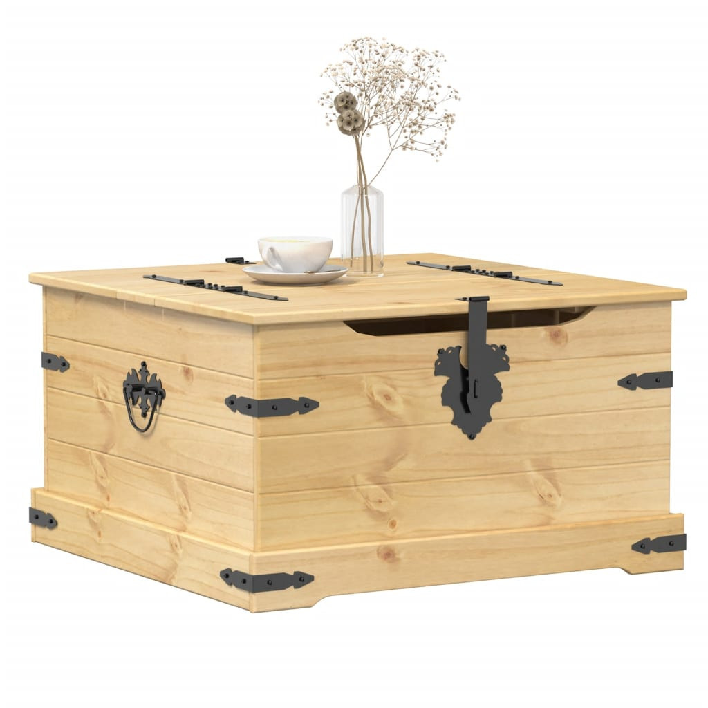 vidaXL Truhe Corona 78x78x45 cm Massivholz Kiefer