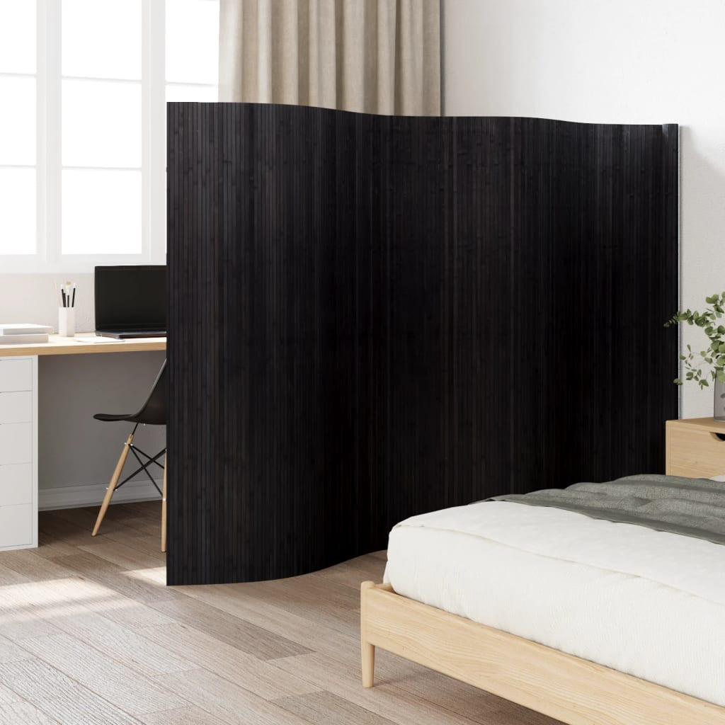 vidaXL Paravent Schwarz Breite 400 cm Höhe 165 cm Bambus