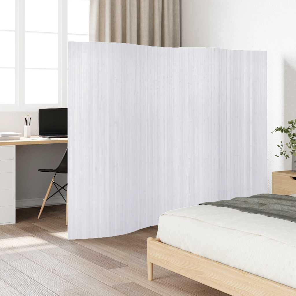 vidaXL Raumteiler Bambus Weiß Breite 250 cm Höhe 165 cm