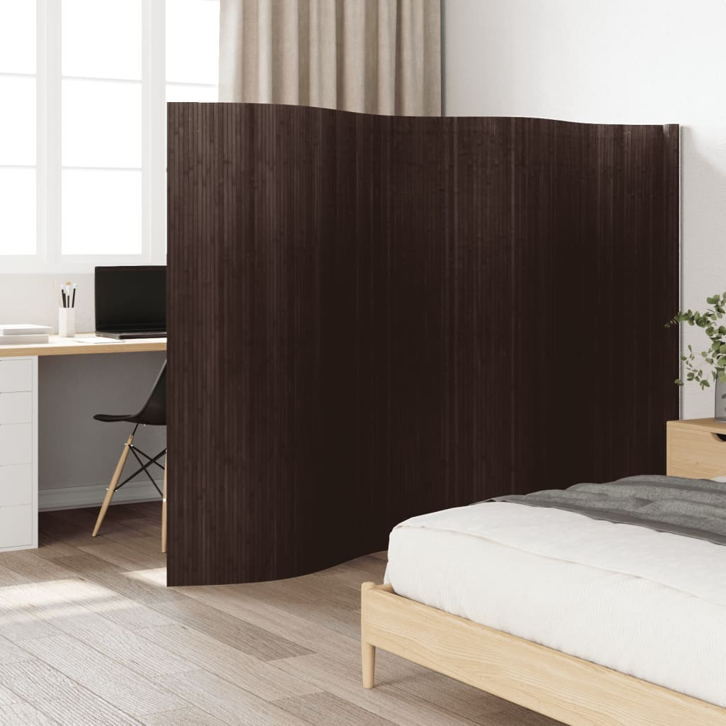 vidaXL Paravent Dunkelbraun Breite 400 cm Höhe 165 cm Bambus