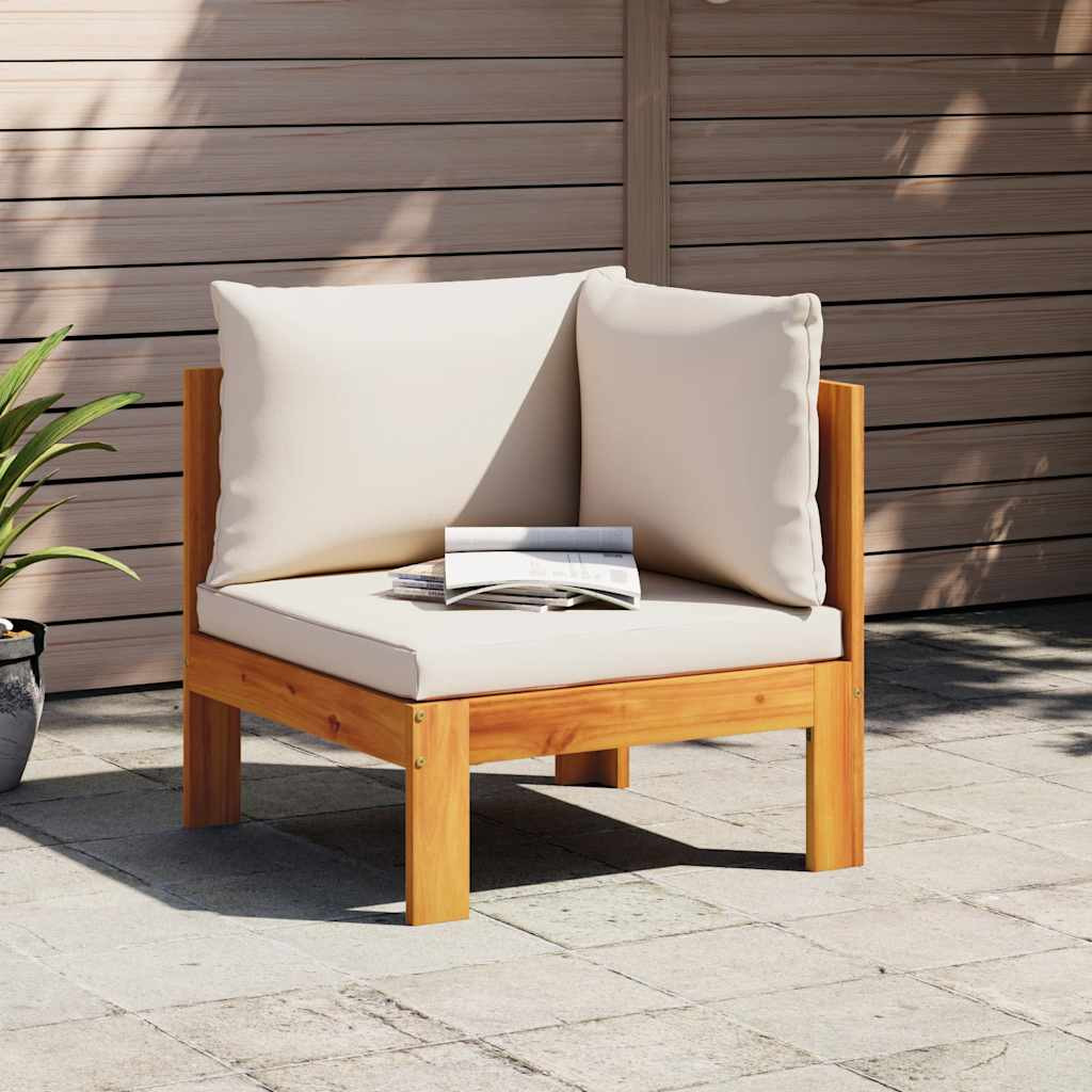 vidaXL Garten-Ecksofa mit Kissen Massivholz Akazie