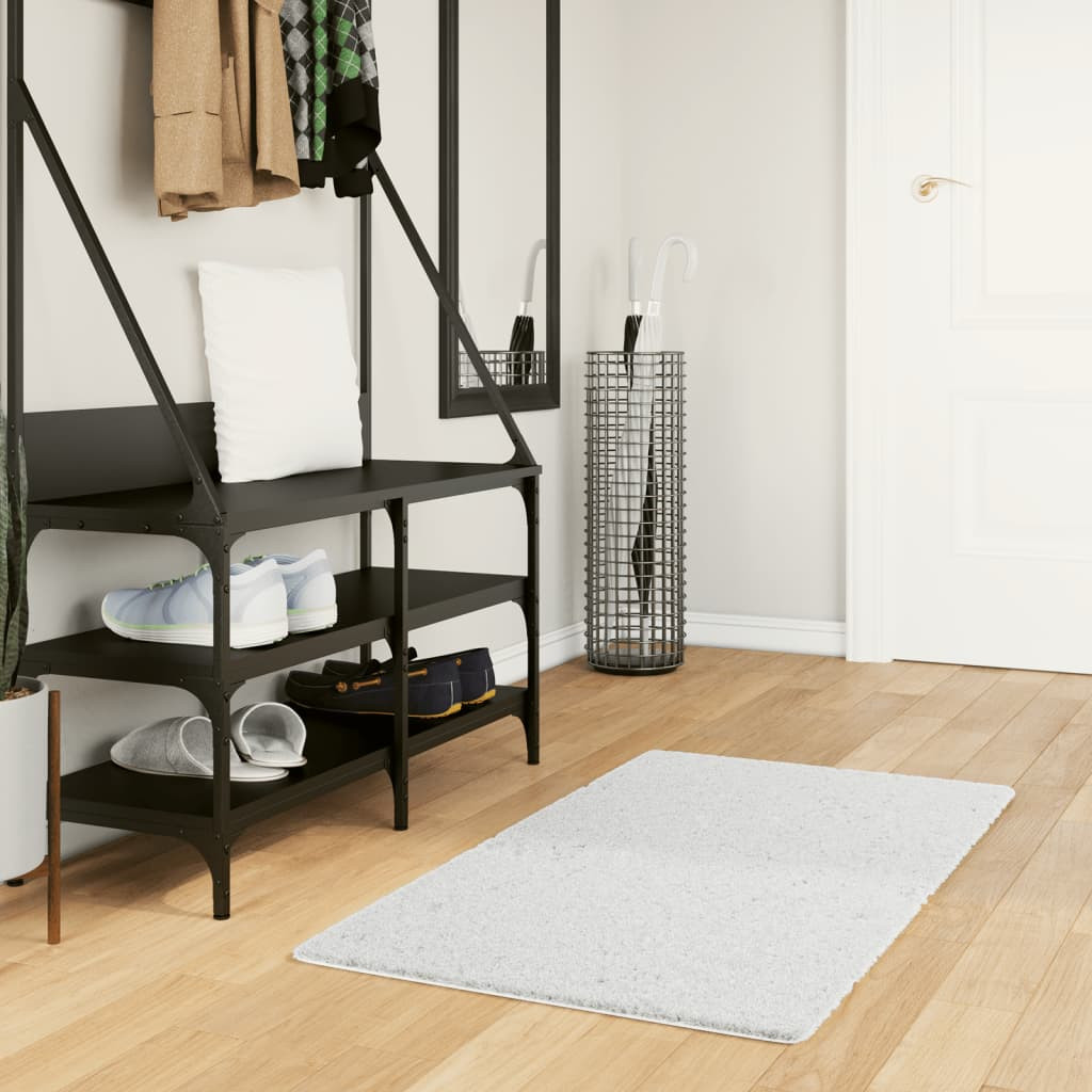 vidaXL Teppich OVIEDO Kurzflor Grau 60x110 cm