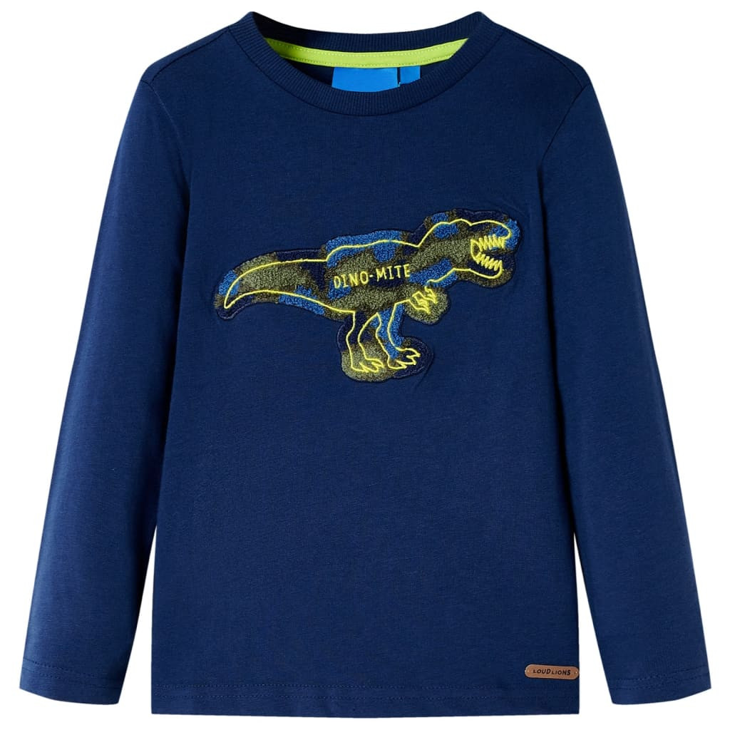 Kinder-Langarmshirt Marineblau 116