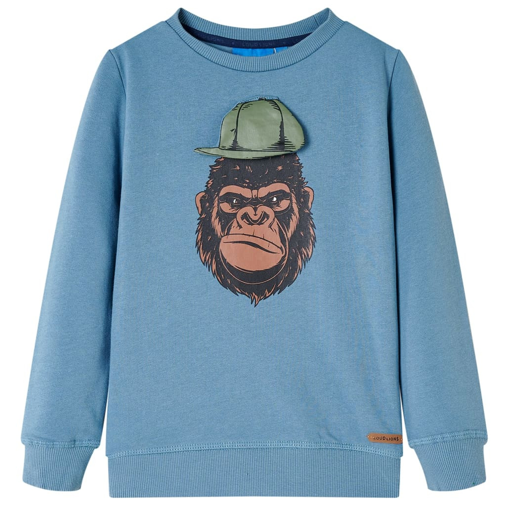 Kinder-Sweatshirt Mittelblau 92