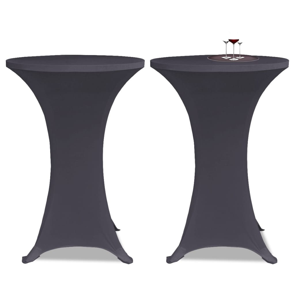 vidaXL Tischhusse Stretchhusse 2 Stk 80 cm Anthrazit
