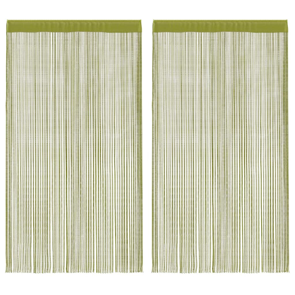vidaXL Fadenvorhänge 2 Stk. 100 x 250 cm Grün
