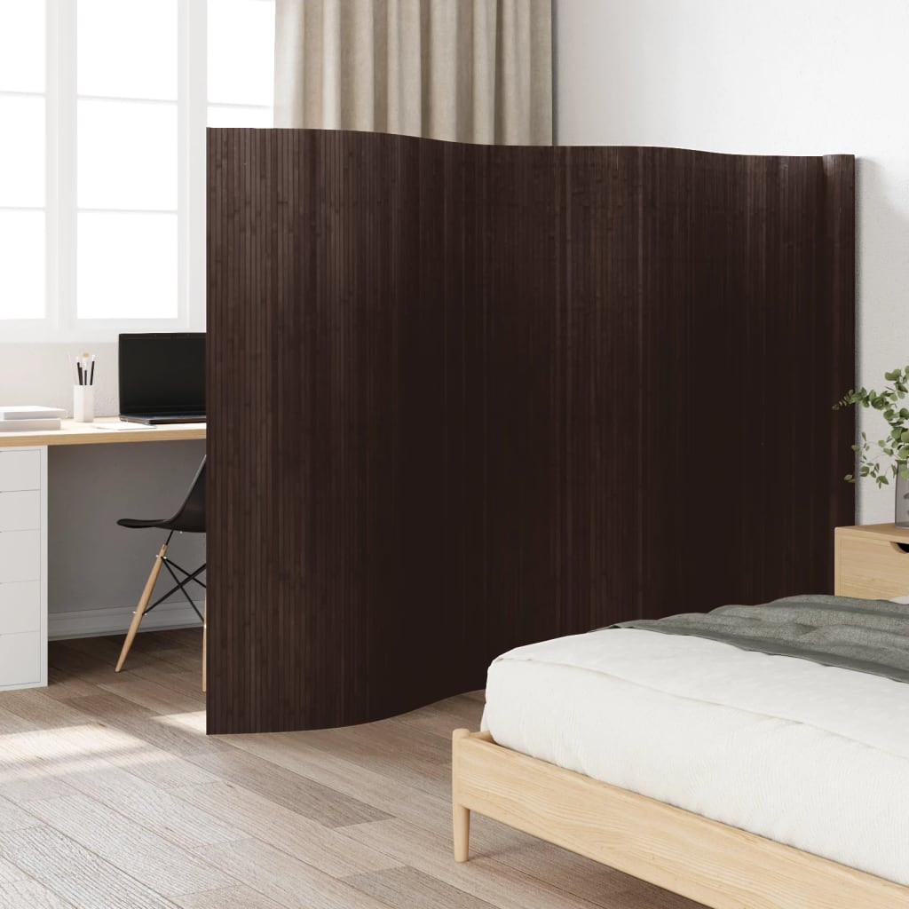 vidaXL Paravent Dunkelbraun Breite 600 cm Höhe 165 cm Bambus
