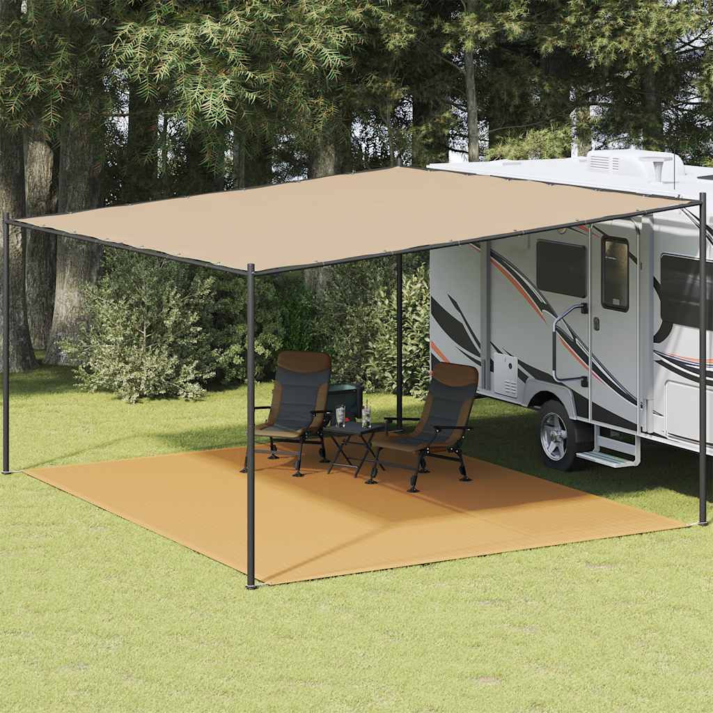 vidaXL Zeltteppich Sandfarbe 400x500 cm HDPE