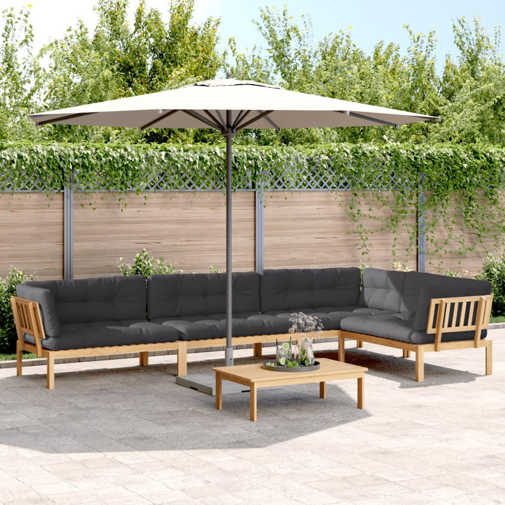 vidaXL 5-tlg. Garten-Sofagarnitur aus Paletten mit Kissen Akazienholz