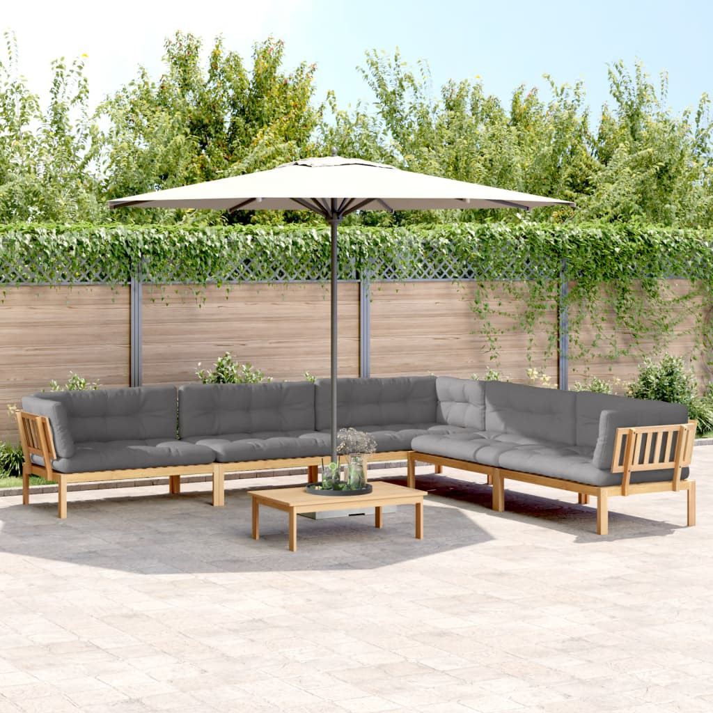 vidaXL 6-tlg. Garten-Sofagarnitur aus Paletten mit Kissen Akazienholz