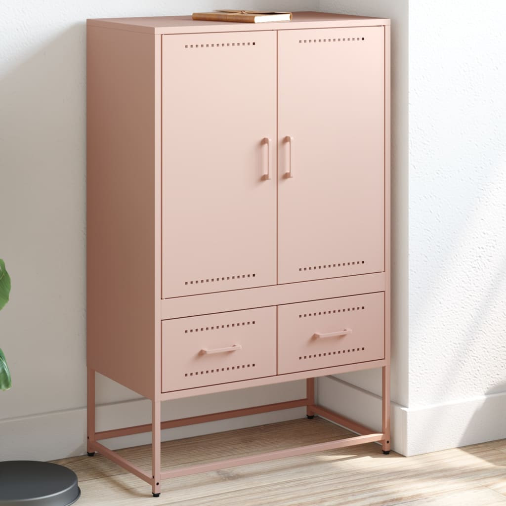 vidaXL Highboard Rosa 68x39x111,5 cm Kaltgewalzter Stahl