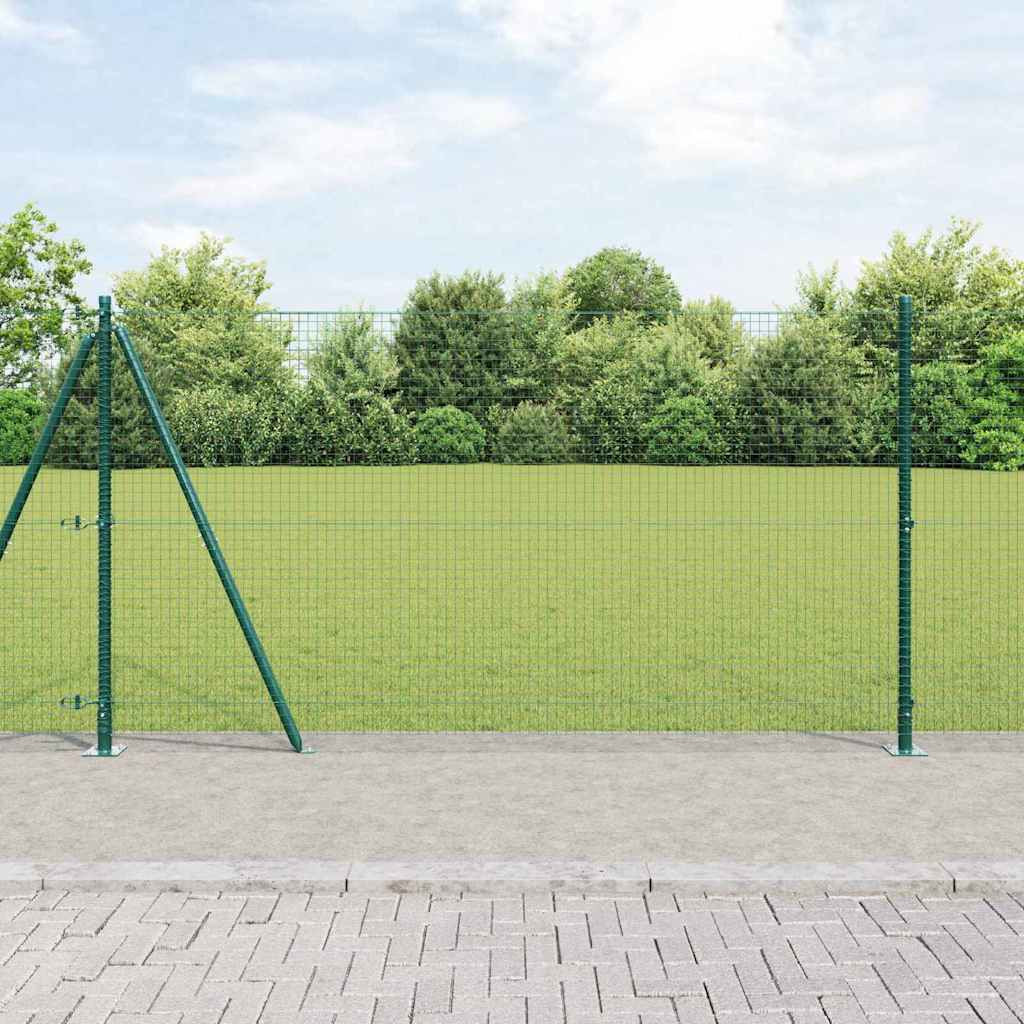 vidaXL Geschweißter Drahtzaun mit Betonsockel 25 x 1,2 m Grün Netz