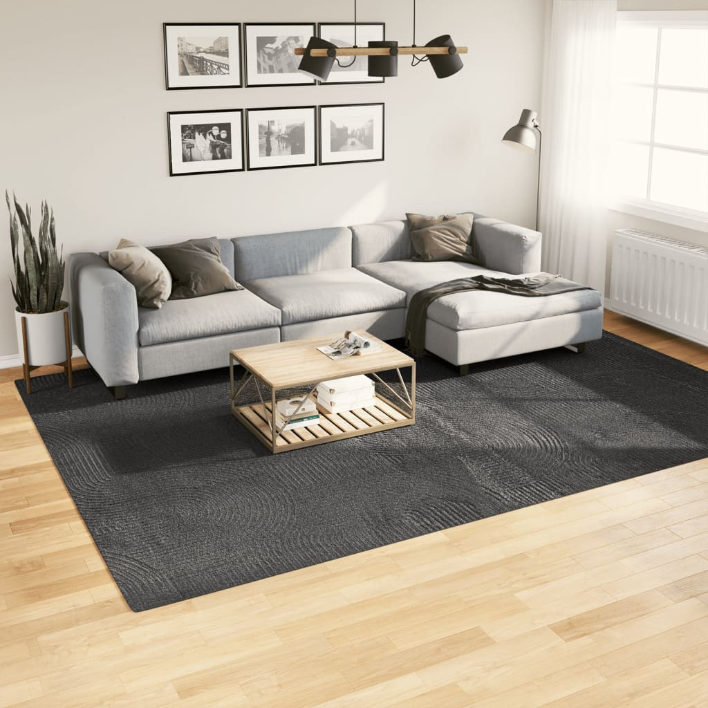 vidaXL Teppich IZA Kurzflor Skandi-Stil Anthrazit 240x340 cm