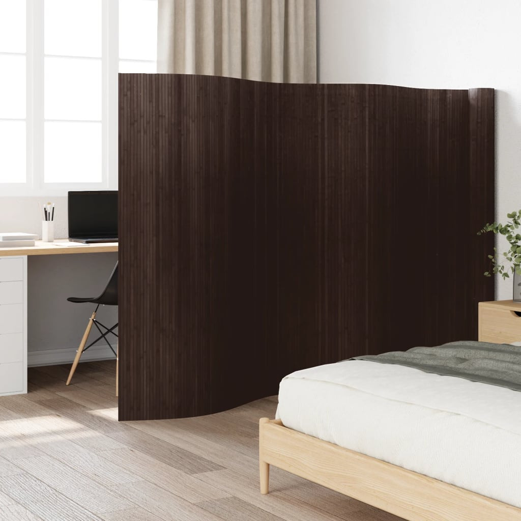 vidaXL Paravent Dunkelbraun Breite 800 cm Höhe 165 cm Bambus