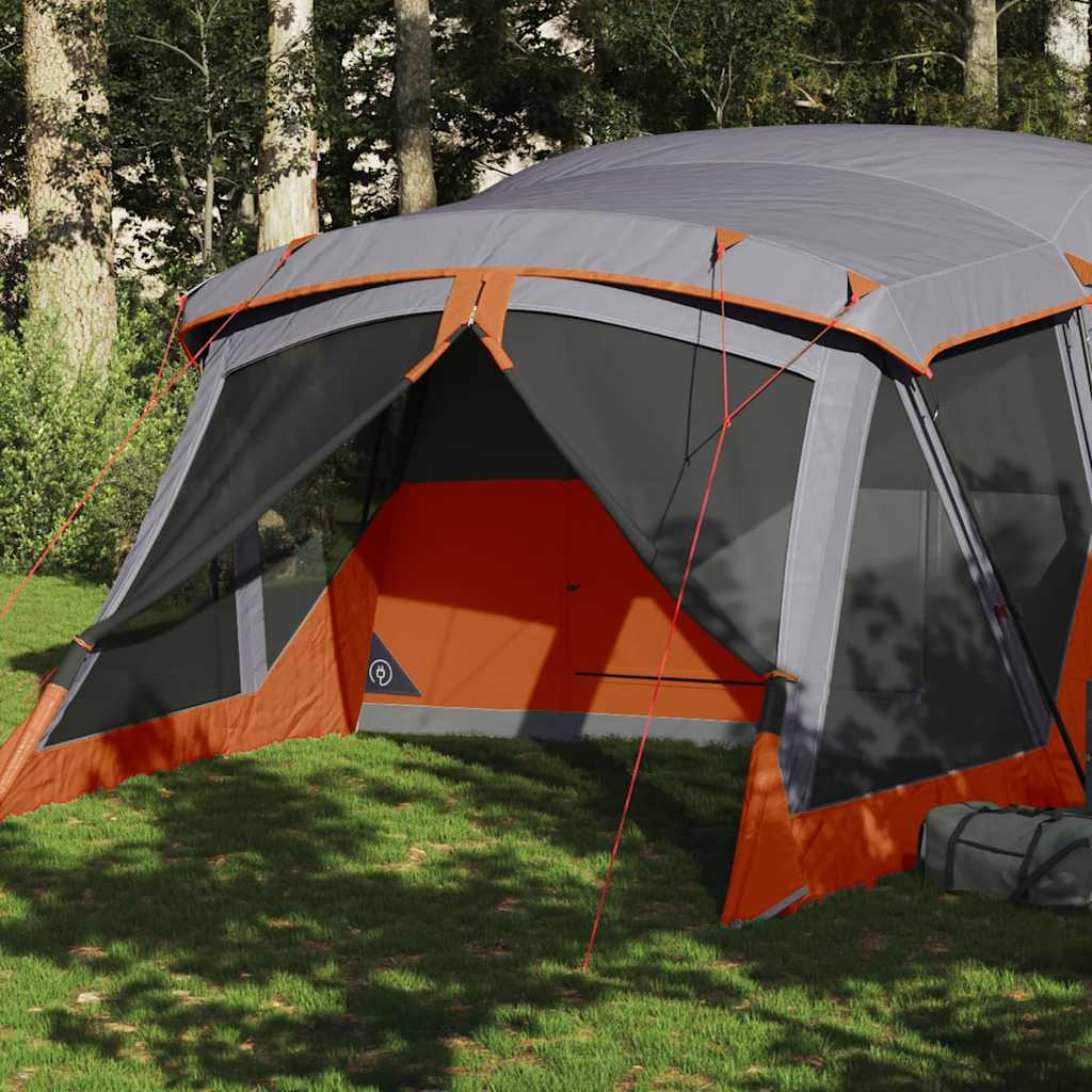 vidaXL Campingzelt mit Vorzelt 4 Personen Orange Wasserdicht