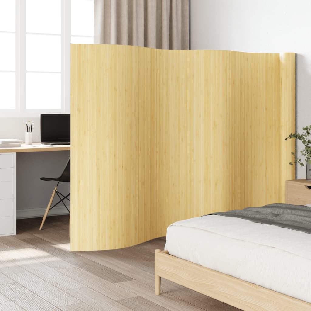 vidaXL Paravent Hell Natur Breite 800 cm Höhe 165 cm Bambus