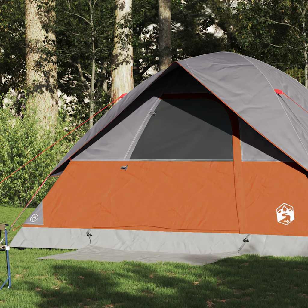 vidaXL Kuppel-Familienzelt 6 Personen Grau und Orange Wasserdicht