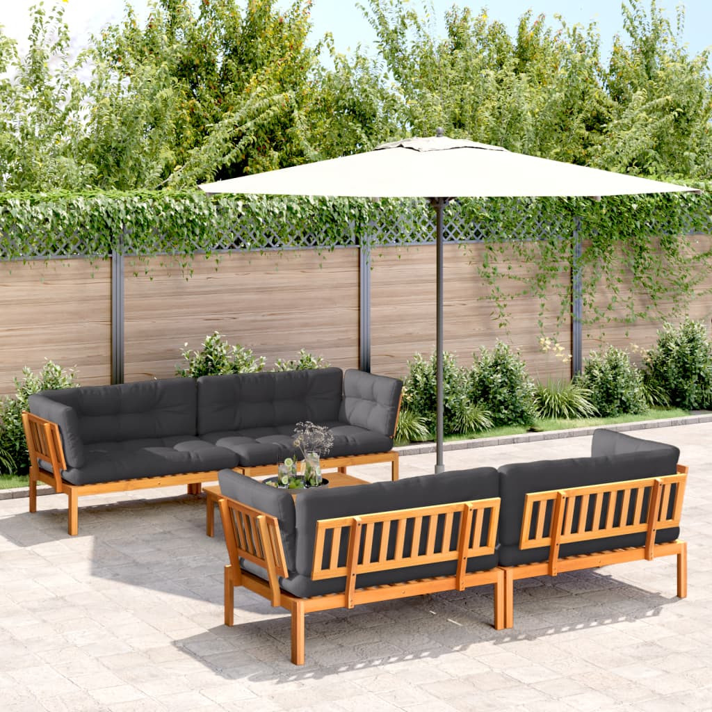 vidaXL 5-tlg. Garten-Sofagarnitur aus Paletten mit Kissen Akazienholz