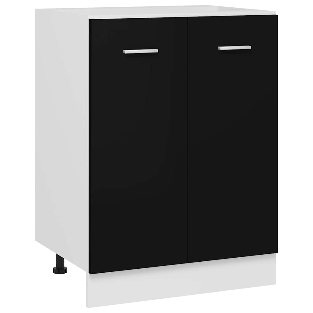 vidaXL Unterschrank Lyon Schwarz 60x46x81,5 cm Holzwerkstoff