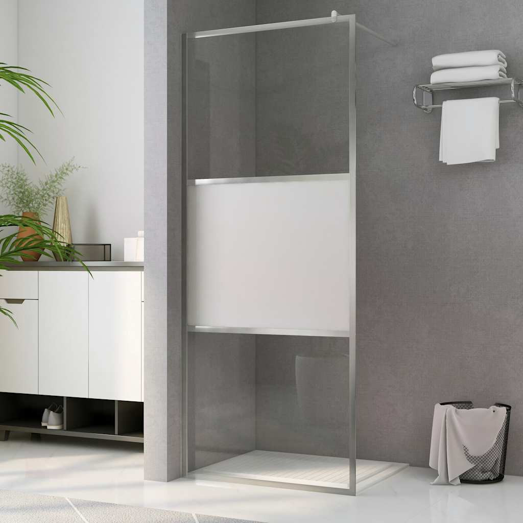 vidaXL Duschwand für Begehbare Dusche Halbmattiertes ESG-Glas 80x195cm