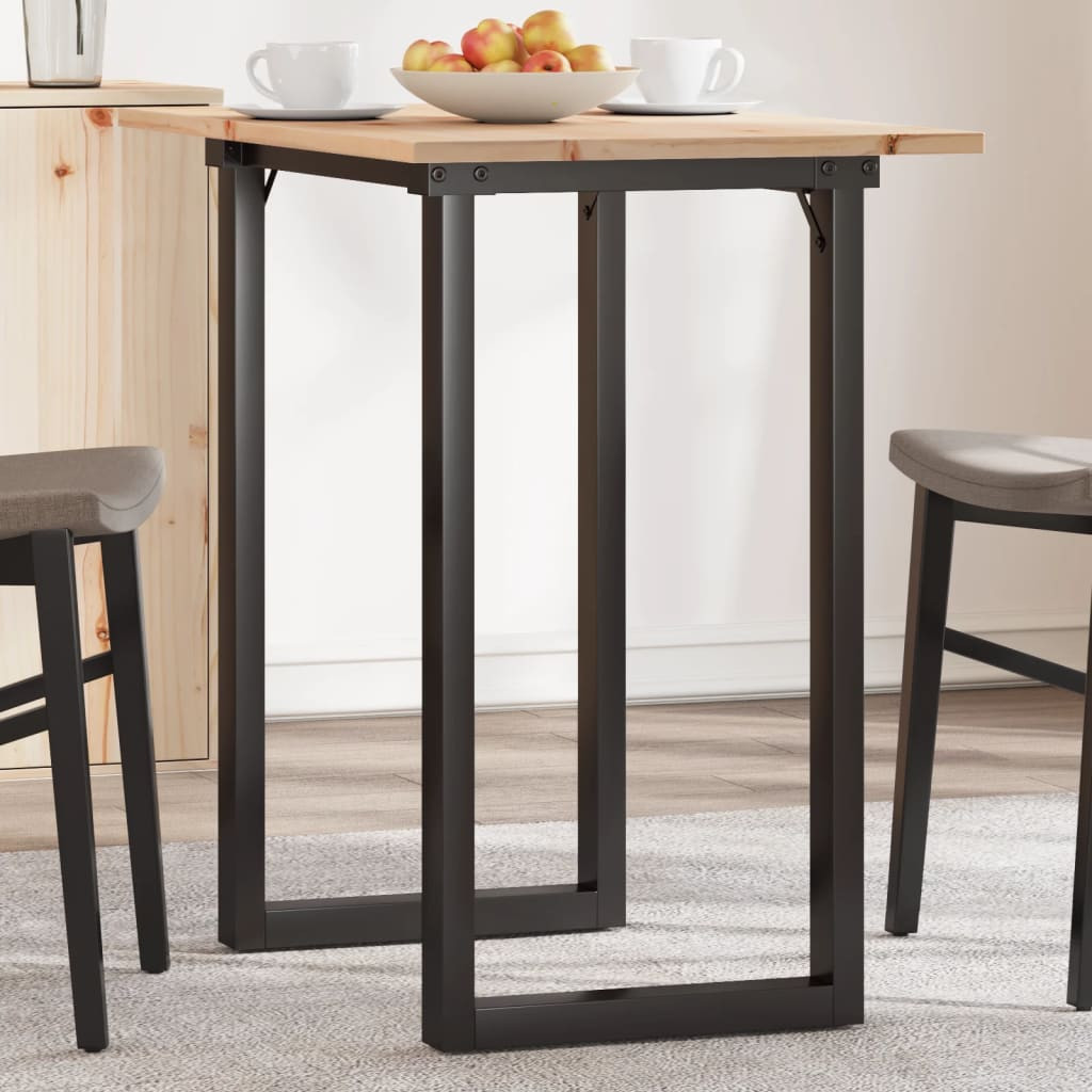 vidaXL Esstisch O-Gestell 80x50x75,5 cm Massivholz Kiefer & Stahl