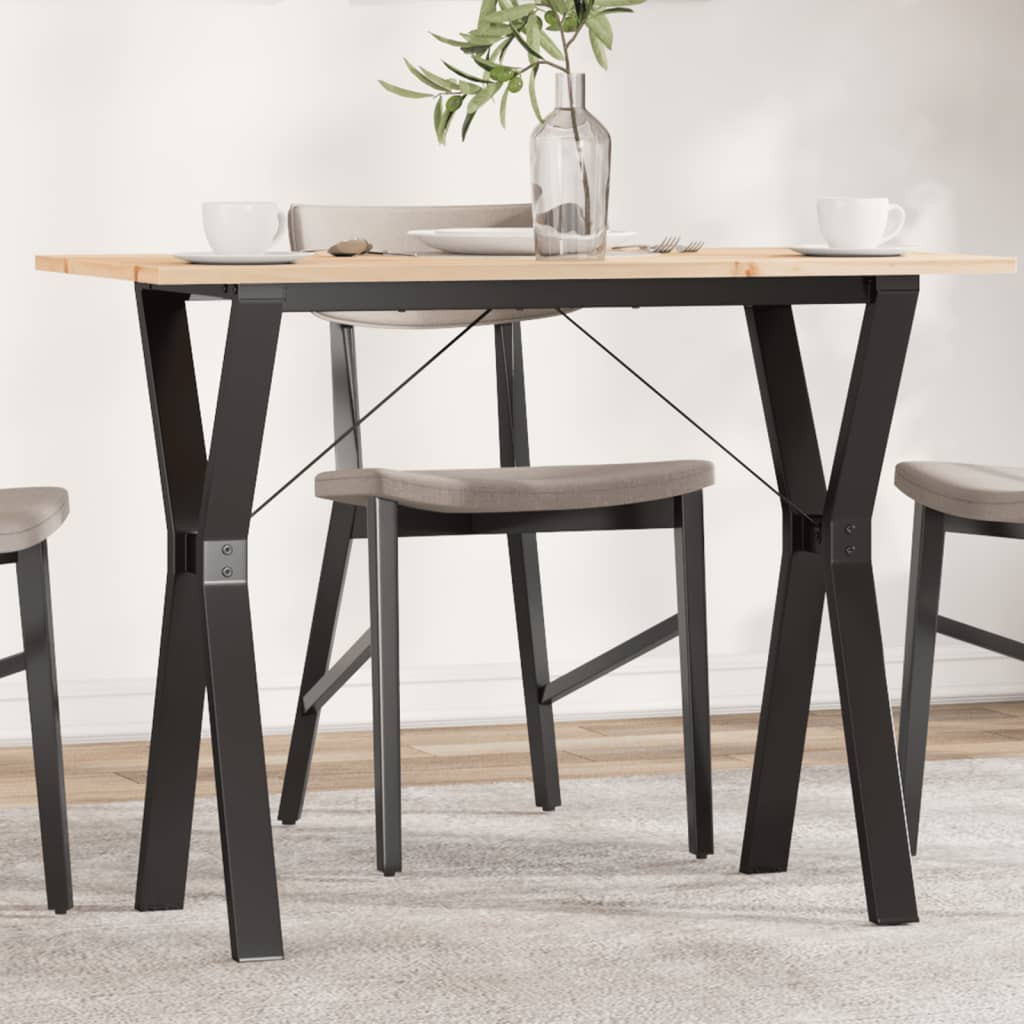 vidaXL Esstisch Y-Gestell 100x50x75 cm Massivholz Kiefer und Stahl