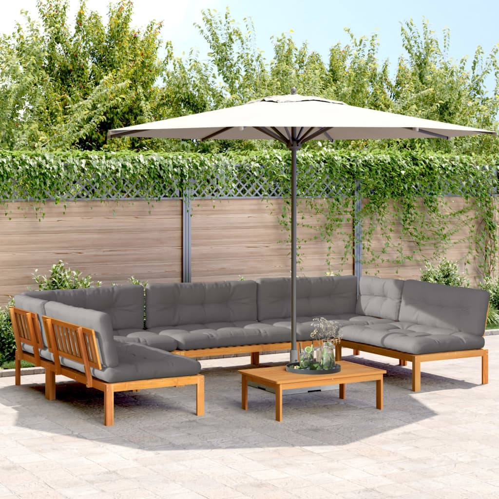 vidaXL 6-tlg. Garten-Sofagarnitur aus Paletten mit Kissen Akazienholz