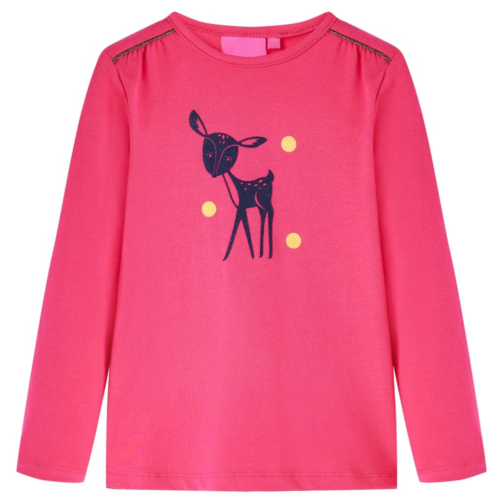 Kinder-Langarmshirt Knallrosa 140