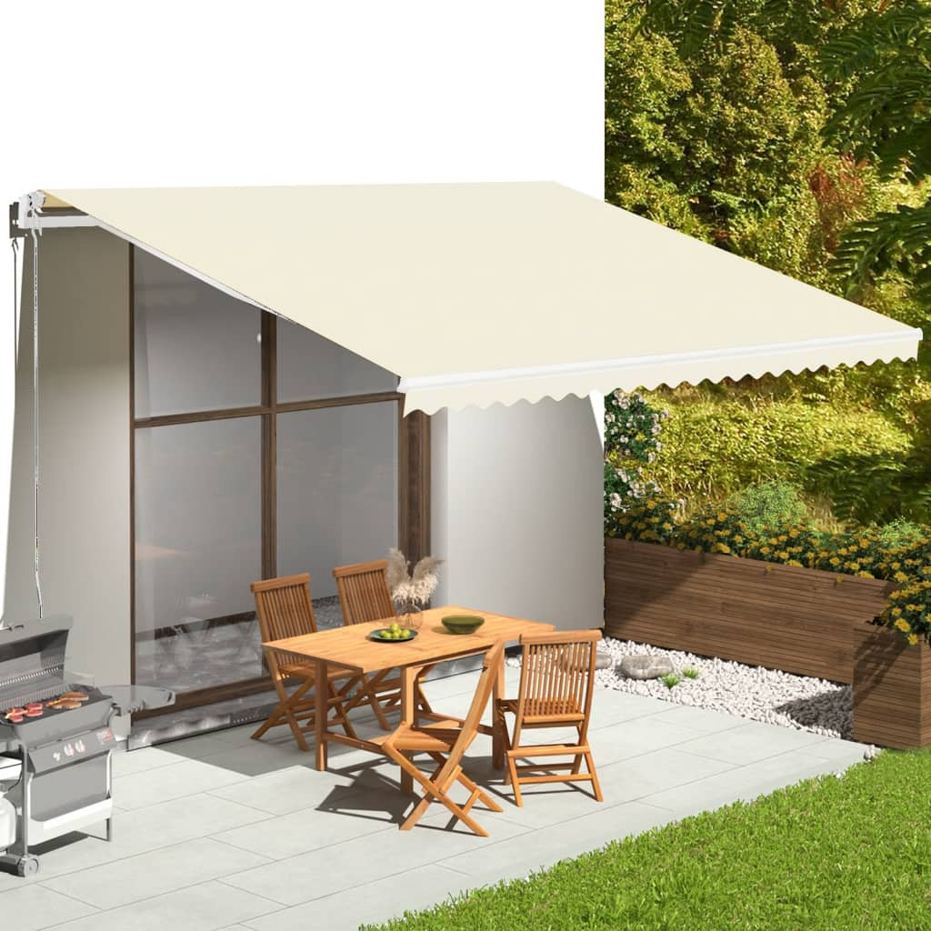 vidaXL Ersatzstoff für Markise Creme 5x3,5 m Polyester
