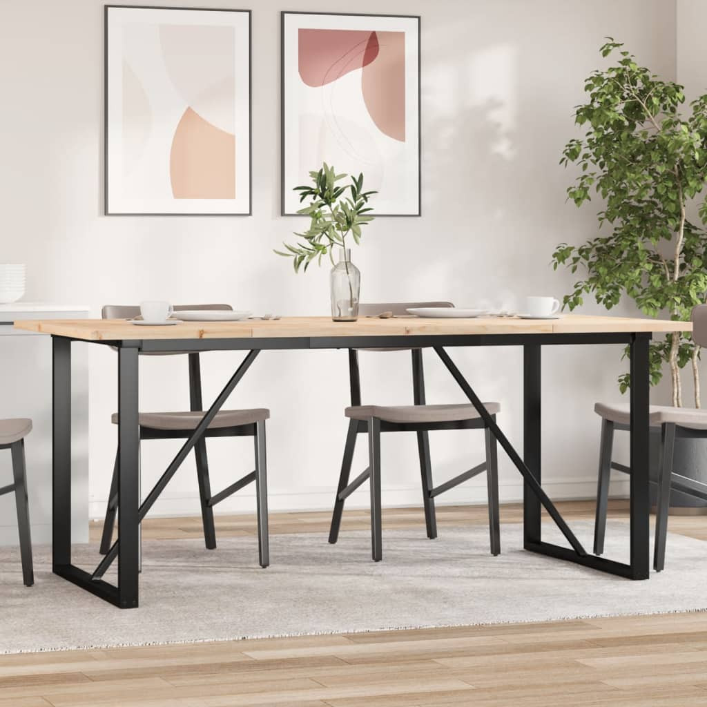 vidaXL Esstisch O-Gestell 180x90x75,5 cm Massivholz Kiefer & Stahl