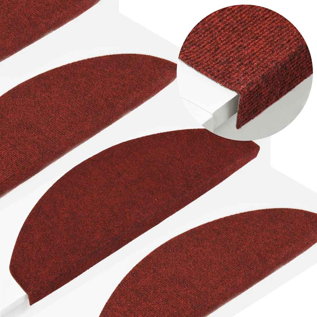 vidaXL Stufenmatten Selbstklebend 15 Stk. 65x22,5x3,5 cm Rot