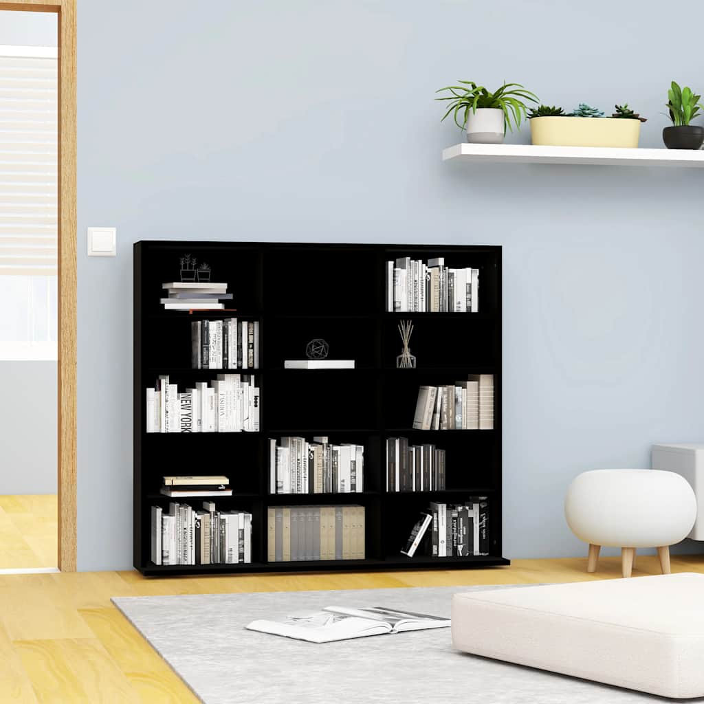 vidaXL CD-Regal Schwarz 100x23x89,5 cm Holzwerkstoff