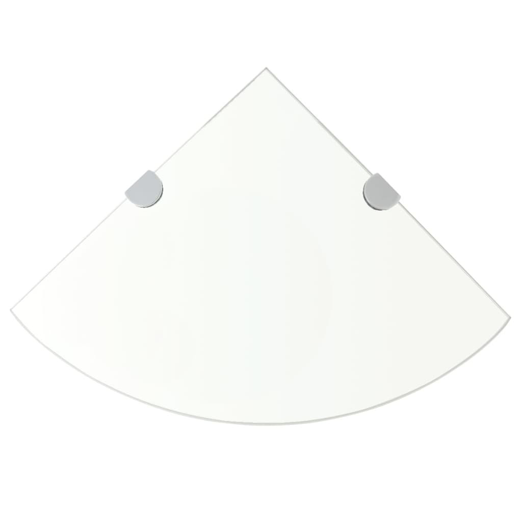 vidaXL Eckregale 2 Stk. mit Verchromten Halterungen Glas Transparent