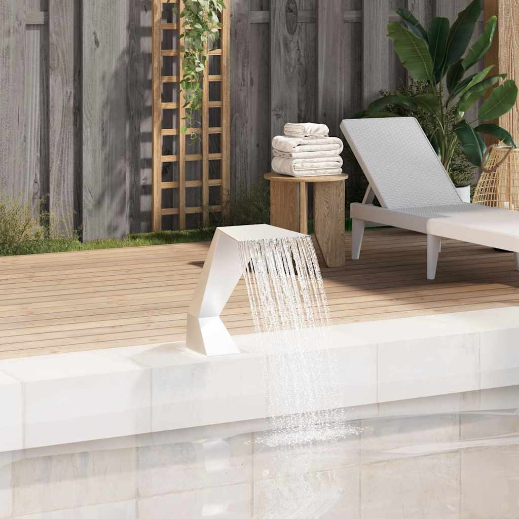 vidaXL Pool-Wasserfall Edelstahl 64x30x52 cm Silbern