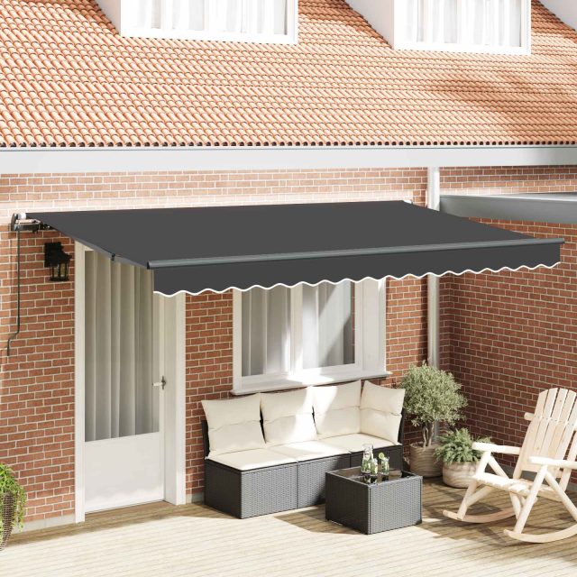 vidaXL Einziehbare Markise Anthrazit 400 x 200 cm Stoff