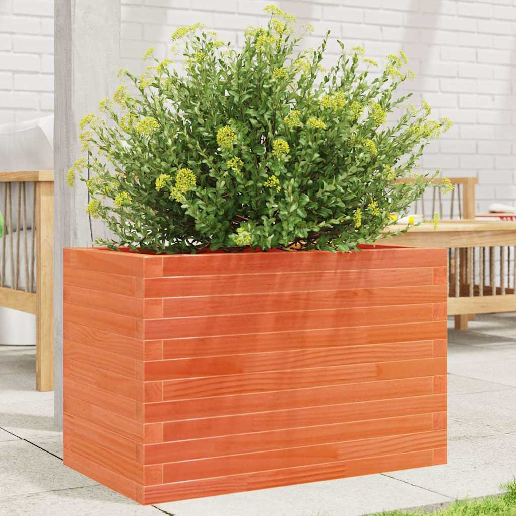 vidaXL Pflanzkübel Wachsbraun 70x40x45,5 cm Massivholz Kiefer