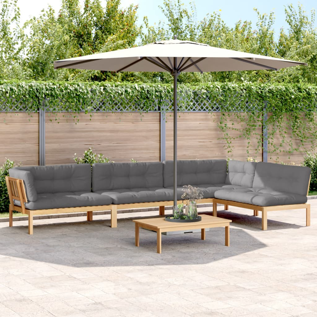 vidaXL 5-tlg. Garten-Sofagarnitur aus Paletten mit Kissen Akazienholz