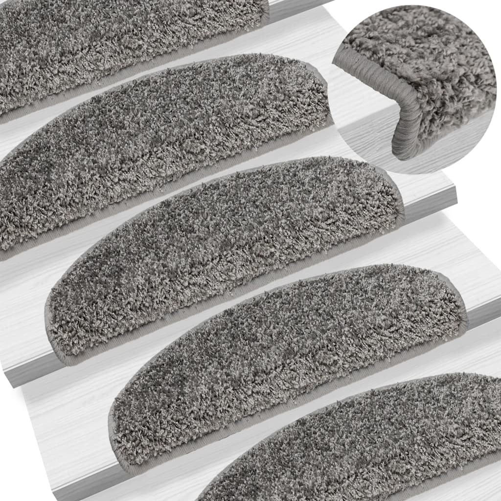vidaXL Stufenmatten 10 Stk. 65x21x4 cm Grau Halbrund Groß