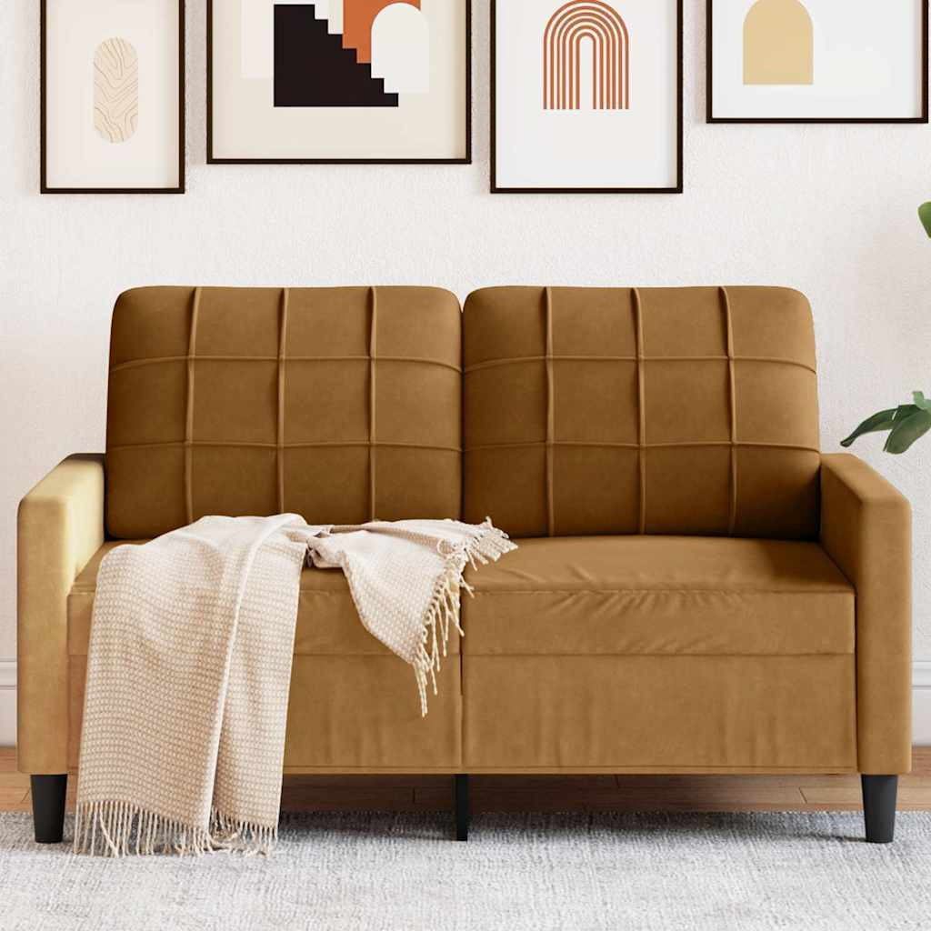 vidaXL 2-Sitzer-Sofa Braun 120 cm Samt