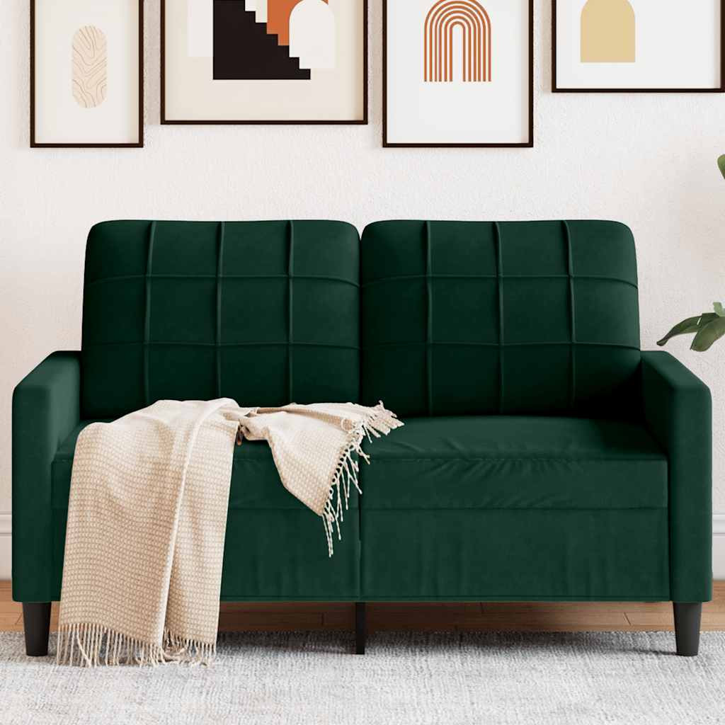 vidaXL 2-Sitzer-Sofa Dunkelgrün 120 cm Samt