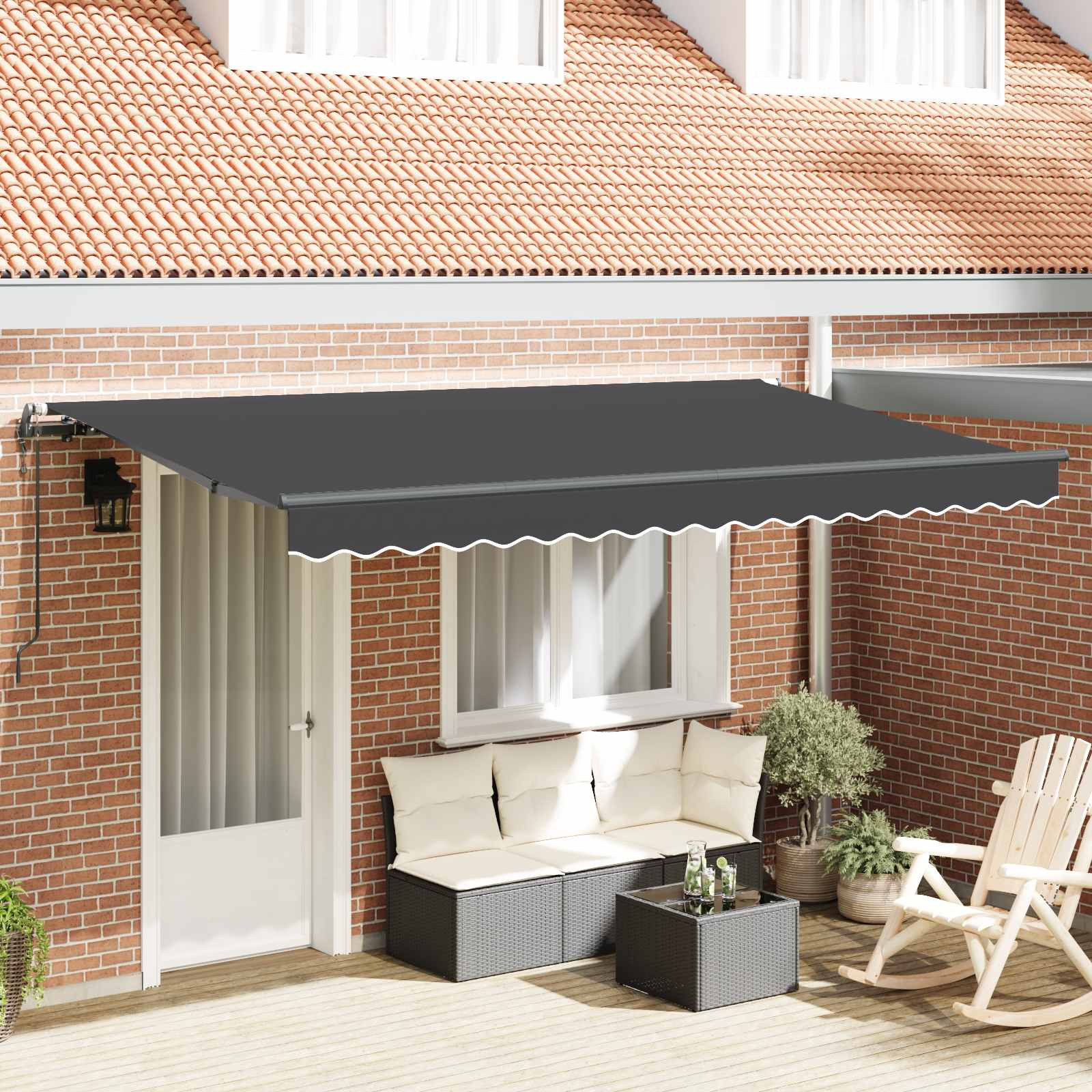 vidaXL Einziehbare Markise Anthrazit 400 x 200 cm Stoff