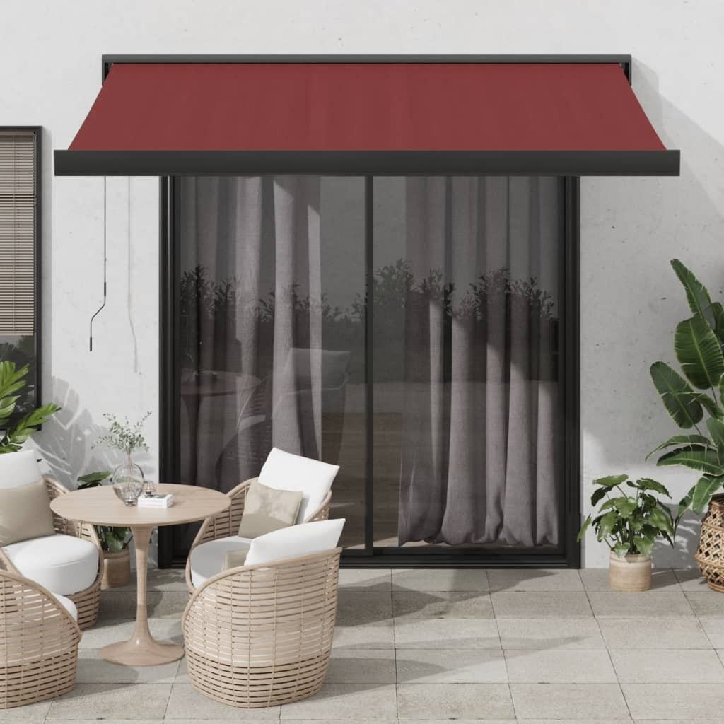 vidaXL Markise Manuell Weinrot 350x250 cm