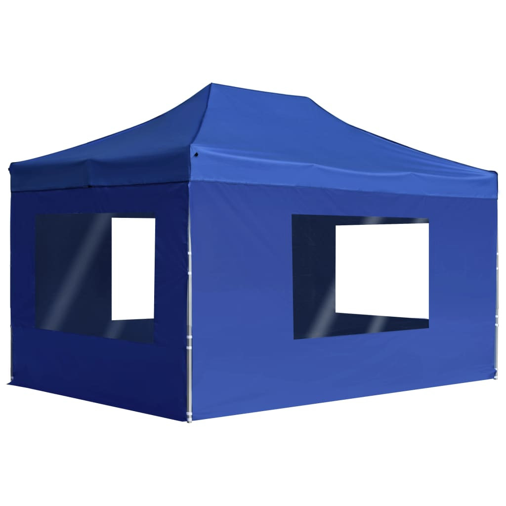 vidaXL Profi-Partyzelt Faltbar mit Wänden Aluminium 4,5x3 m Blau